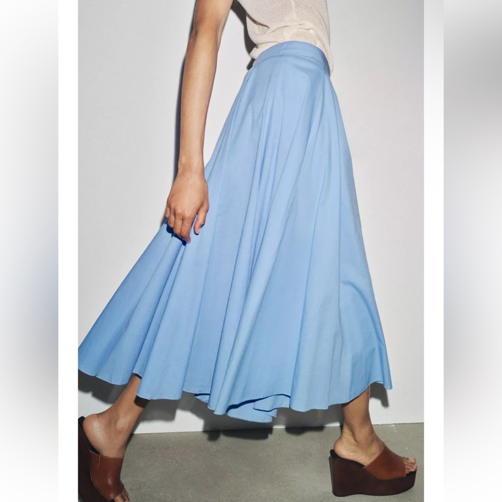 Zara ZW Collection flared cotton Skirt